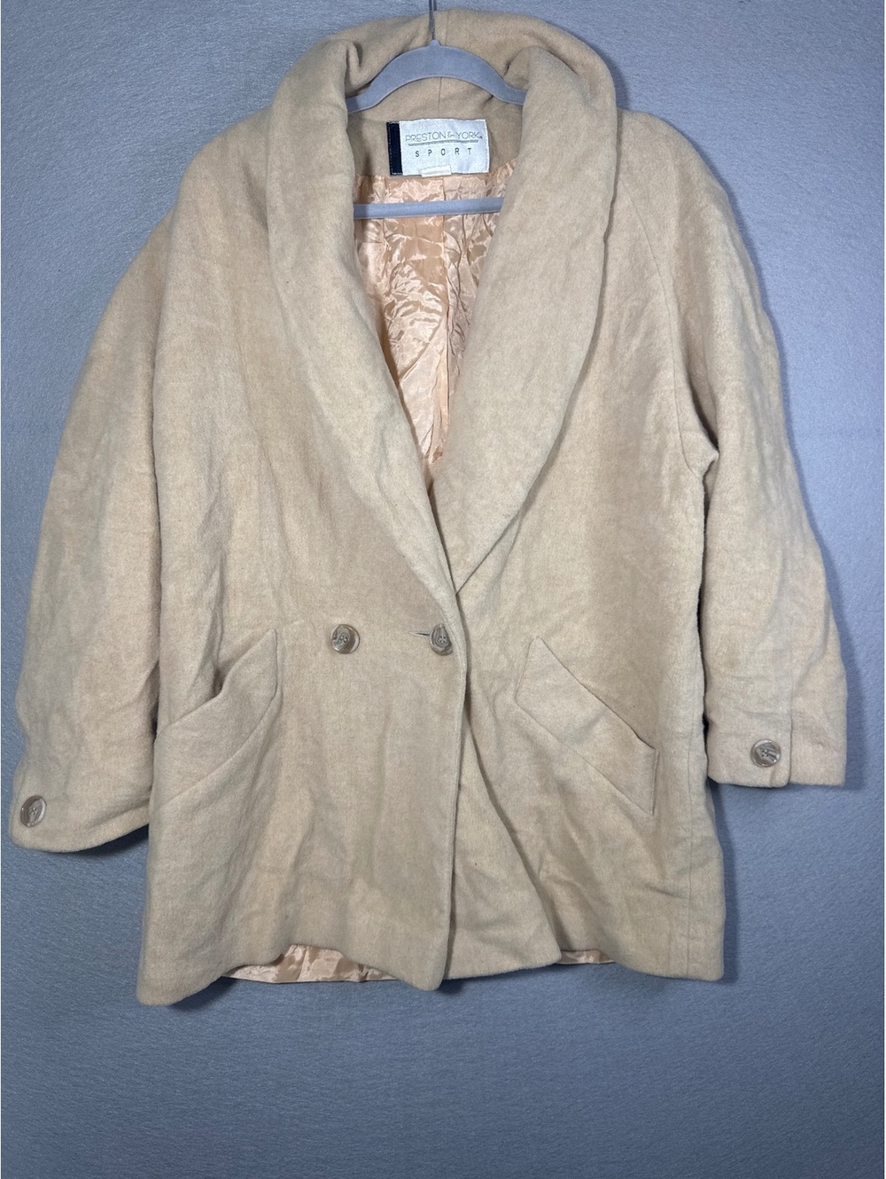 Preston & York Sport Women's Wool Pea Coat Beige Medium